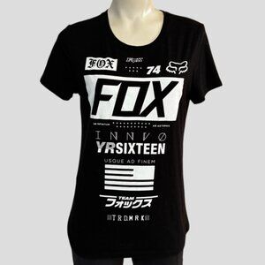 Fox Racing Women's Union Crew Neck Graphic Fitted T-Shirt Size Medium